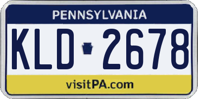 PA license plate KLD2678