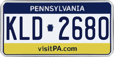 PA license plate KLD2680