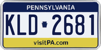 PA license plate KLD2681