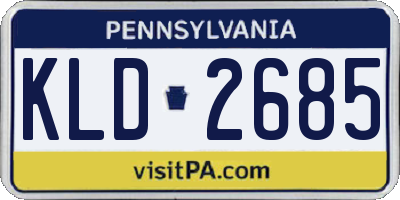 PA license plate KLD2685