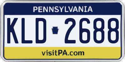 PA license plate KLD2688