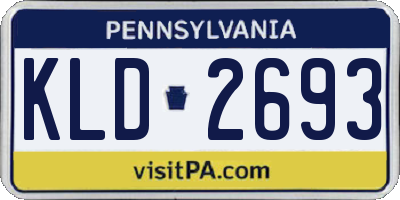 PA license plate KLD2693
