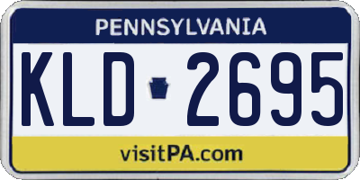 PA license plate KLD2695