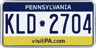 PA license plate KLD2704