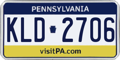 PA license plate KLD2706