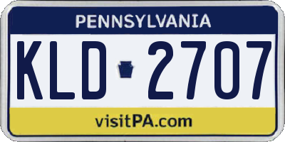 PA license plate KLD2707