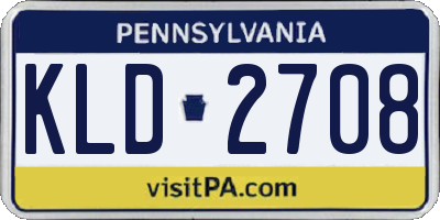PA license plate KLD2708