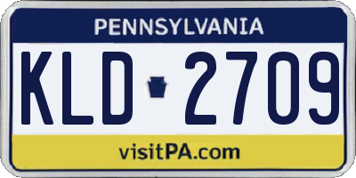 PA license plate KLD2709
