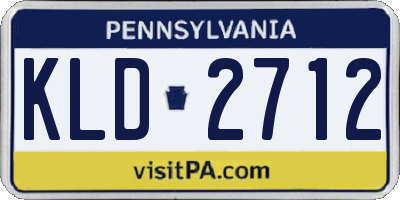 PA license plate KLD2712