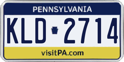 PA license plate KLD2714