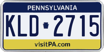 PA license plate KLD2715