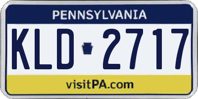 PA license plate KLD2717