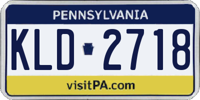 PA license plate KLD2718