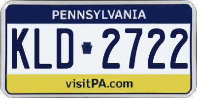 PA license plate KLD2722