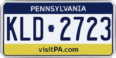 PA license plate KLD2723