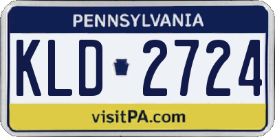 PA license plate KLD2724