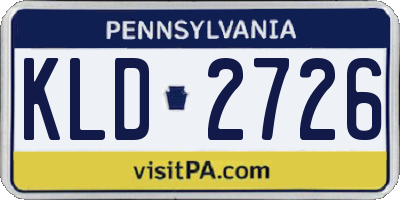 PA license plate KLD2726