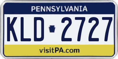 PA license plate KLD2727
