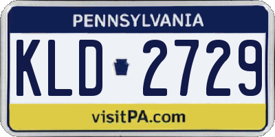PA license plate KLD2729