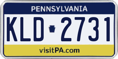 PA license plate KLD2731