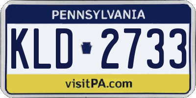 PA license plate KLD2733