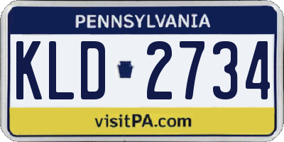 PA license plate KLD2734