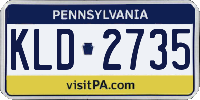 PA license plate KLD2735