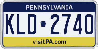 PA license plate KLD2740
