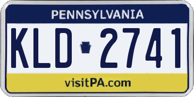 PA license plate KLD2741