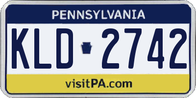 PA license plate KLD2742