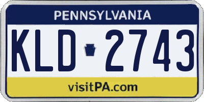 PA license plate KLD2743