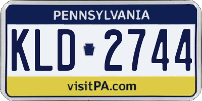 PA license plate KLD2744