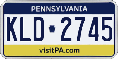 PA license plate KLD2745
