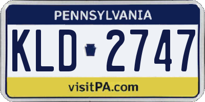 PA license plate KLD2747