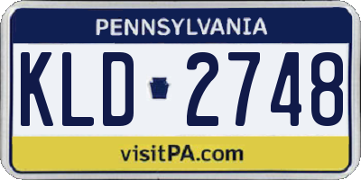 PA license plate KLD2748