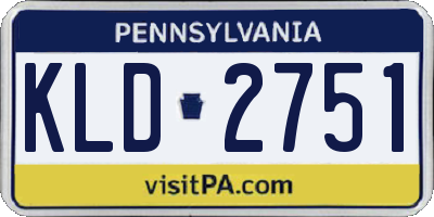 PA license plate KLD2751