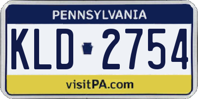PA license plate KLD2754
