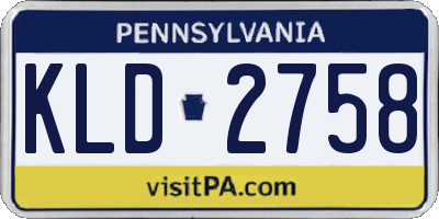 PA license plate KLD2758