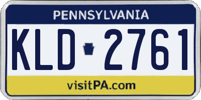 PA license plate KLD2761