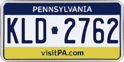 PA license plate KLD2762