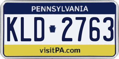 PA license plate KLD2763