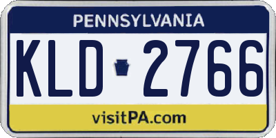 PA license plate KLD2766