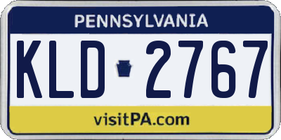 PA license plate KLD2767