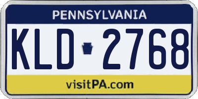 PA license plate KLD2768