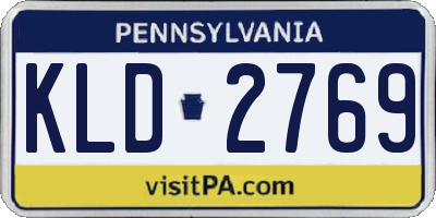 PA license plate KLD2769