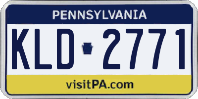 PA license plate KLD2771