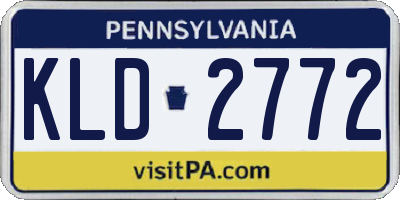 PA license plate KLD2772