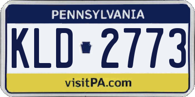 PA license plate KLD2773