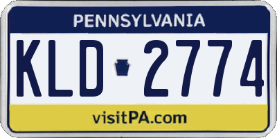 PA license plate KLD2774