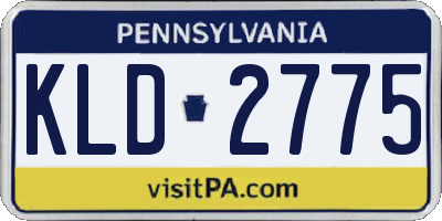 PA license plate KLD2775